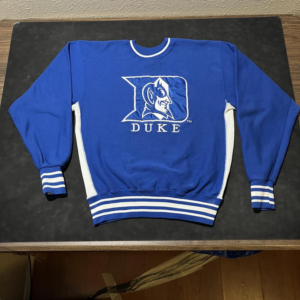 Duke Blue Devils Sweatshirt Reverse Weave 80s Large NCAA Basketball Crewneck USA